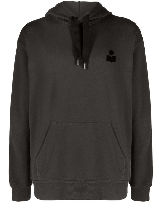 Marant appliqué-logo drawstring hoodie