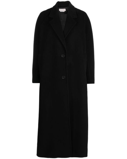 Alexander McQueen single-breasted wool-blend coat