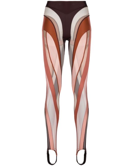Mugler Spiral panelled leggings