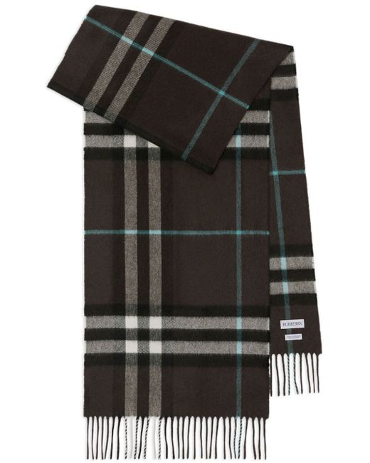 Burberry checked fringed scarf