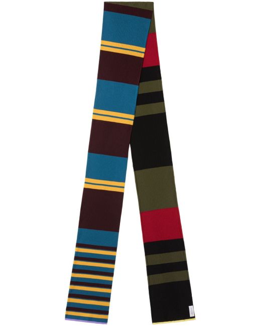 Az Factory stripe-pattern knitted scarf