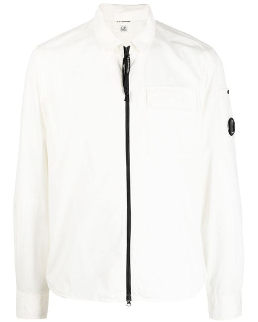 CP Company logo-patch zip-up shirt jacket