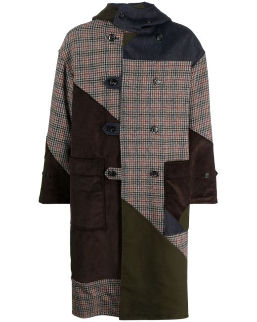 Baracuta patchwork double-breasted coat