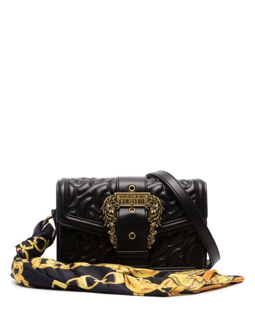 Versace Jeans Couture scarf-detailing logo-buckle shoulder bag