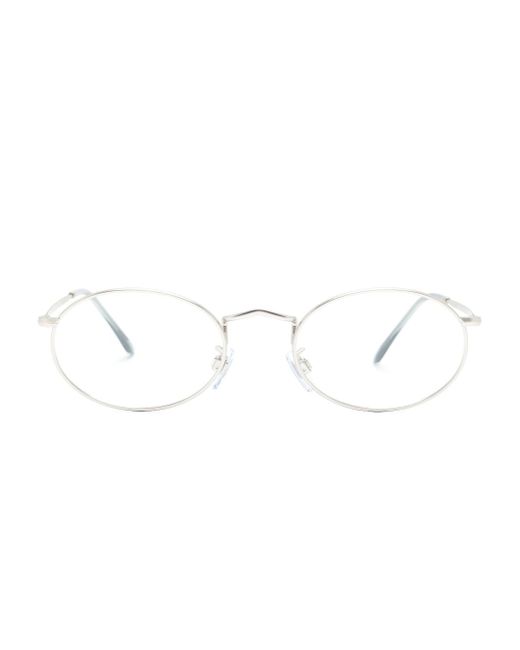 Giorgio Armani logo-engraved round-frame glasses