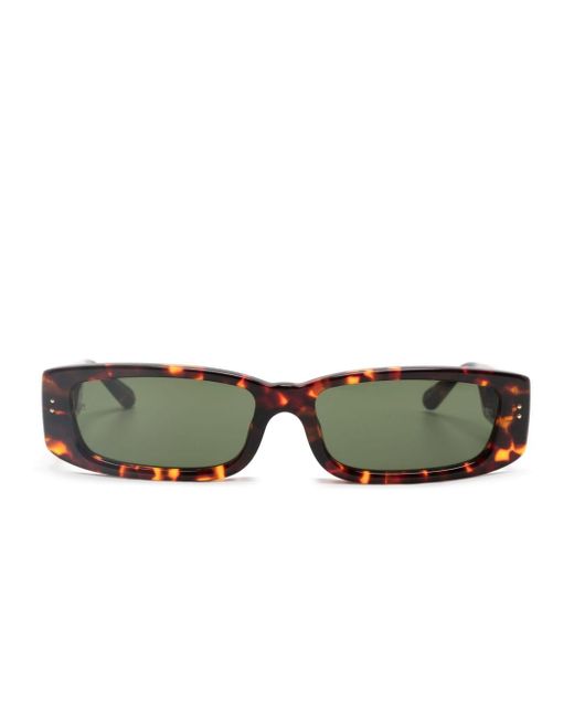 Linda Farrow tortoiseshell-effect rectangle-frame sunglasses