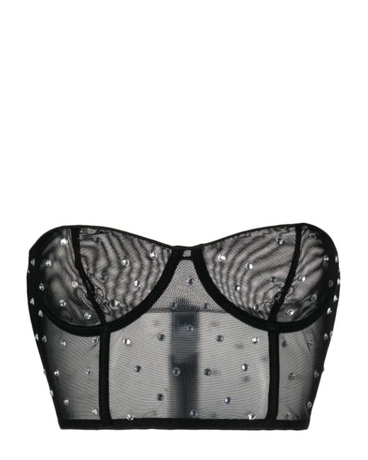 Oséree crystal-embellished mesh bra