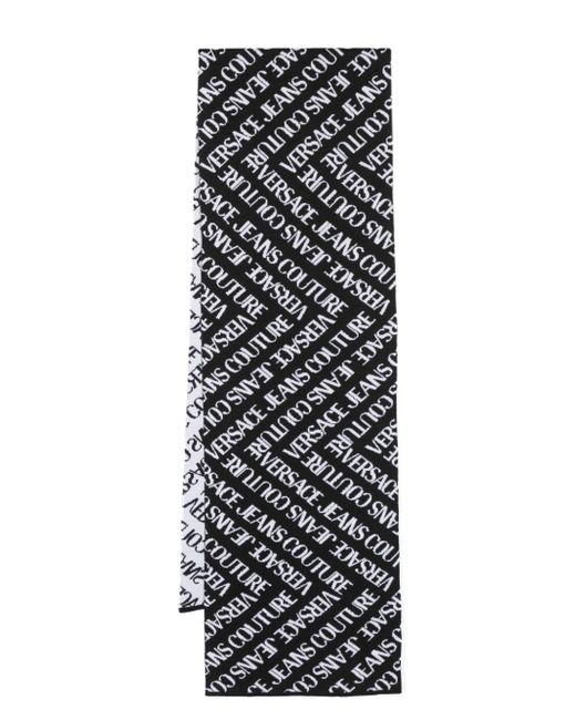 Versace Jeans Couture intarsia-knit logo rectangular scarf