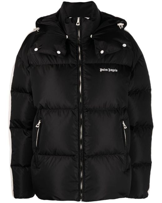 Palm Angels Track hooded puffer jacket