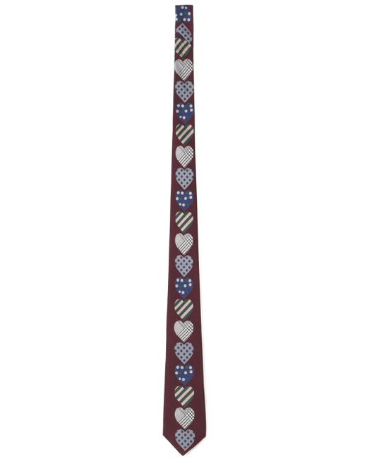 Yohji Yamamoto Heart-motif organic-silk tie