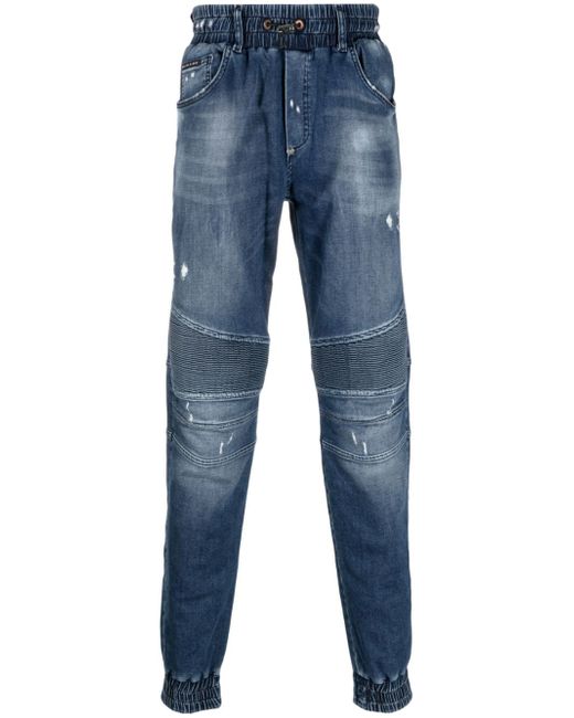 Philipp Plein mid-rise tapered-leg jeans