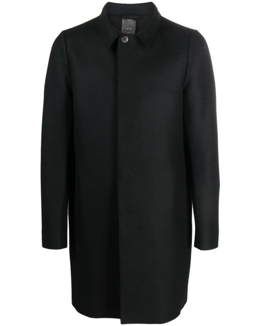 Sapio single-breasted cotton-wool coat