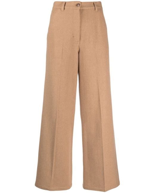 Kenzo logo-tag felted wide-leg trousers