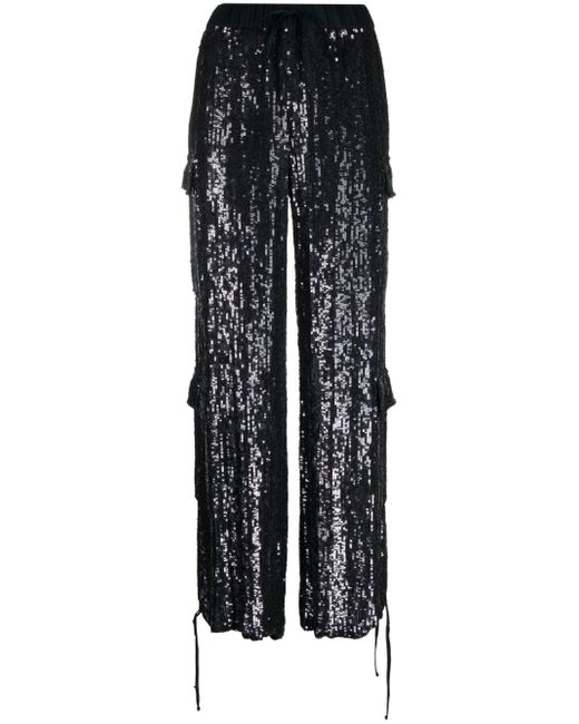 P.A.R.O.S.H. sequinned straight-leg cargo trousers