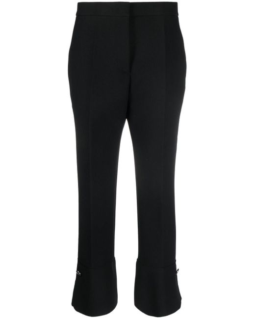 Msgm pressed-crease high-waisted trousers