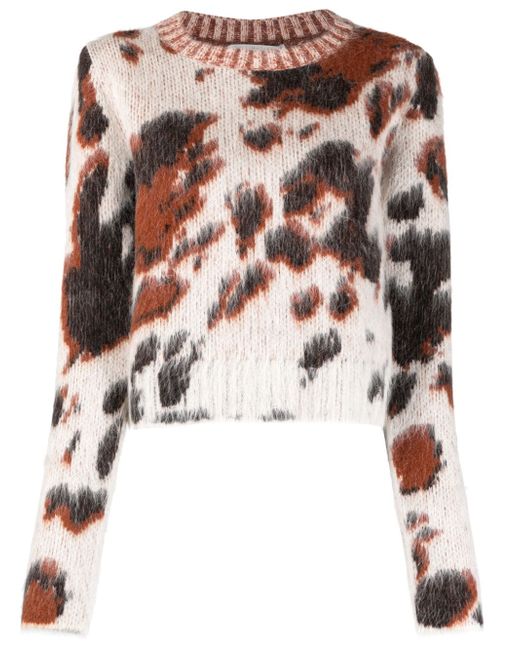 Stella McCartney leopard-print round-neck jumper