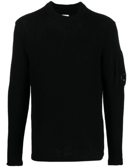 CP Company Lens-detail waffle-knit jumper