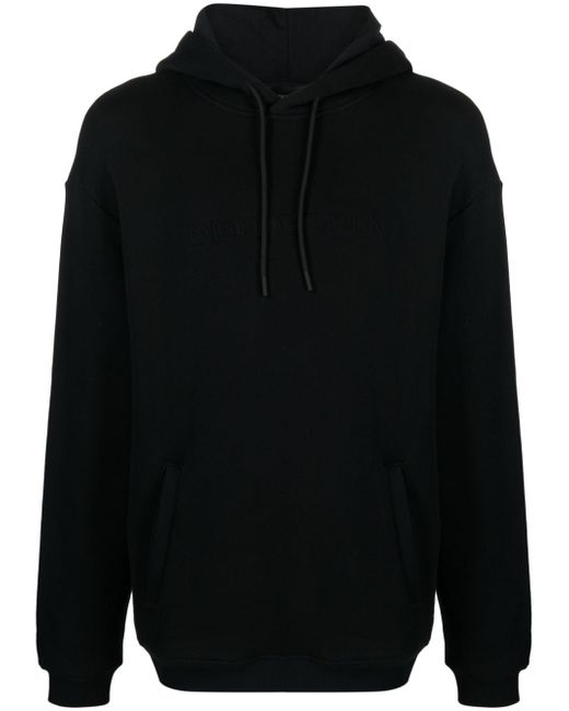 Emporio Armani logo-embossed cotton hoodie