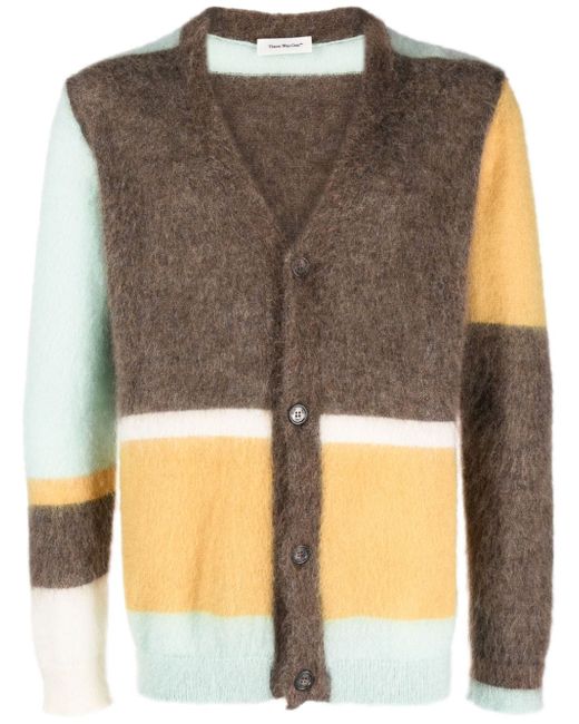 There Was One colour-block V-neck cardigan