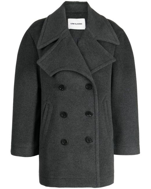 Low Classic notched-lapels double-breasted coat