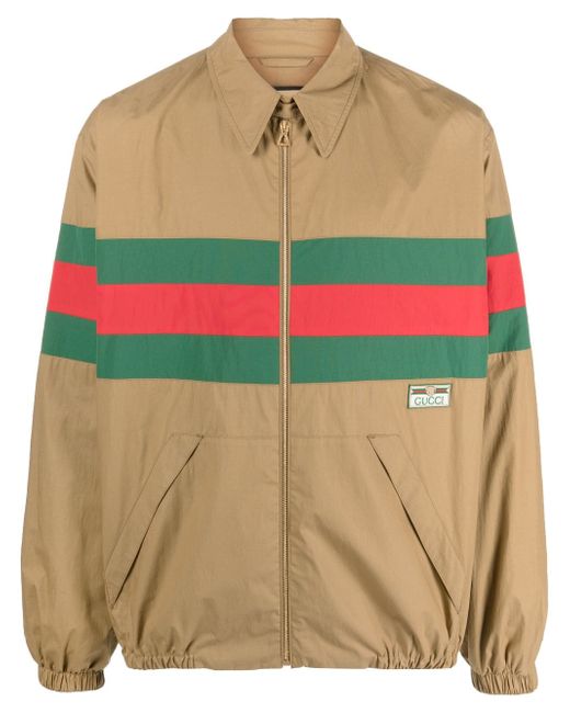 Gucci Web-stripe zip-up shirt jacket