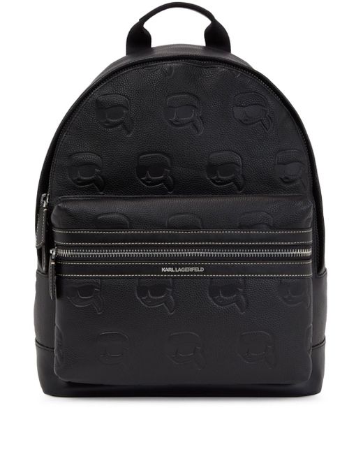 Karl Lagerfeld motif-debossed leather backpack