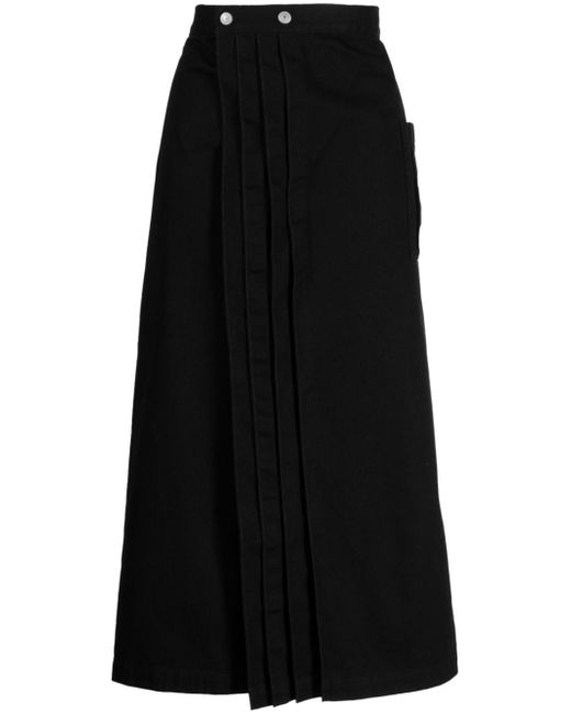 Yohji Yamamoto button-fastening skirt