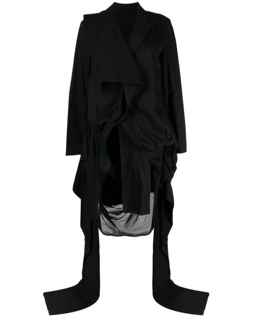 Yohji Yamamoto asymmetric-design peak-lapels blazer
