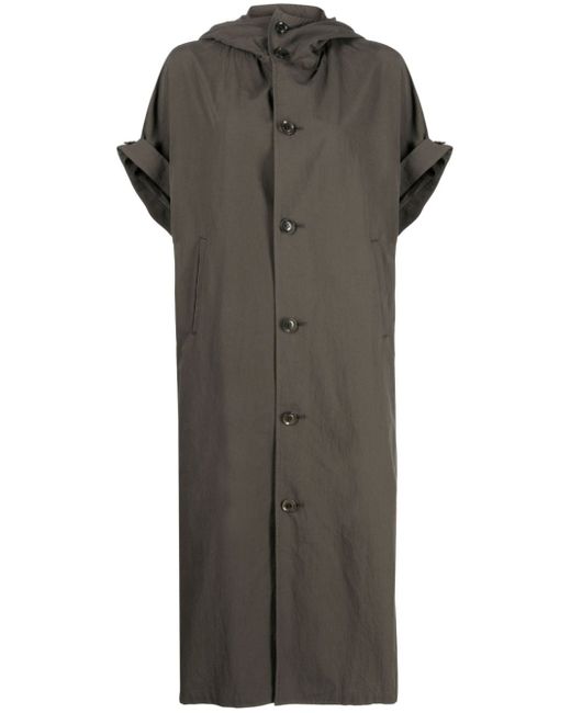Y's slouchy-hooded button-down cape