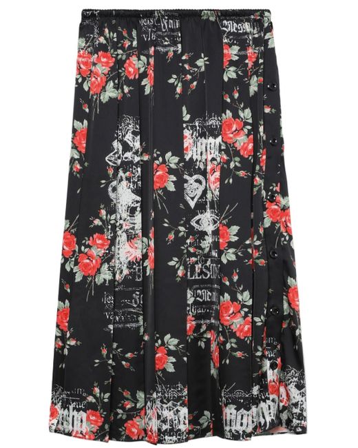 Simone Rocha floral-print pleated skirt