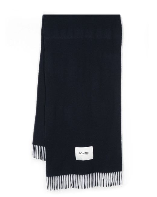 Dondup logo-patch fringed scarf
