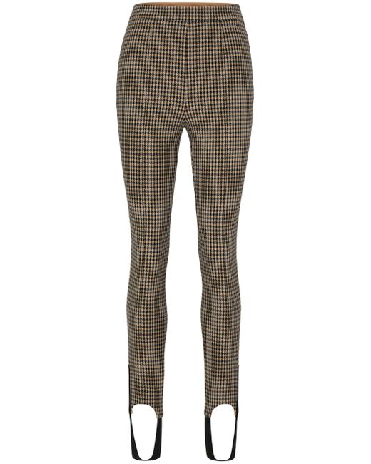 Boss houndstooth-pattern stirrup trousers