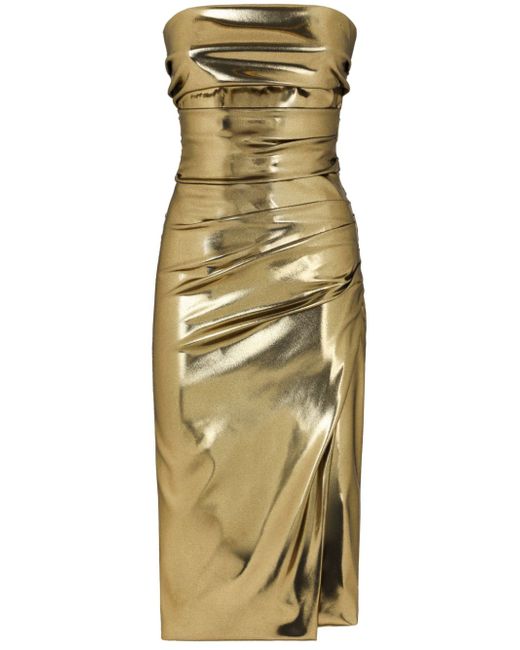 Dolce & Gabbana foiled strapless dress