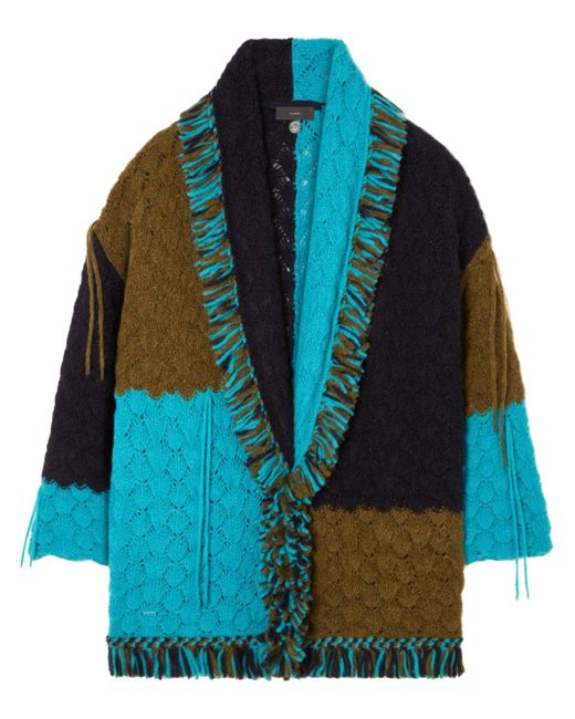 Alanui Antarctic Dream patchwork crochet-knit cardigan