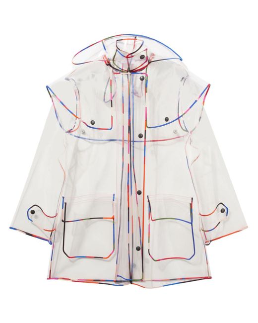 Pucci hooded transparent rain coat