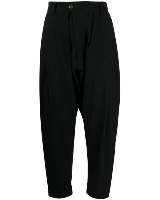Ziggy Chen pleat-detailing drop-crotch tapered trousers