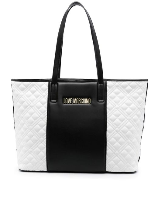 Love Moschino panelled quilted tote bag