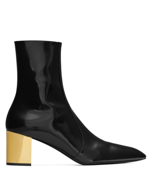 Saint Laurent XIV 70mm glazed ankle boots