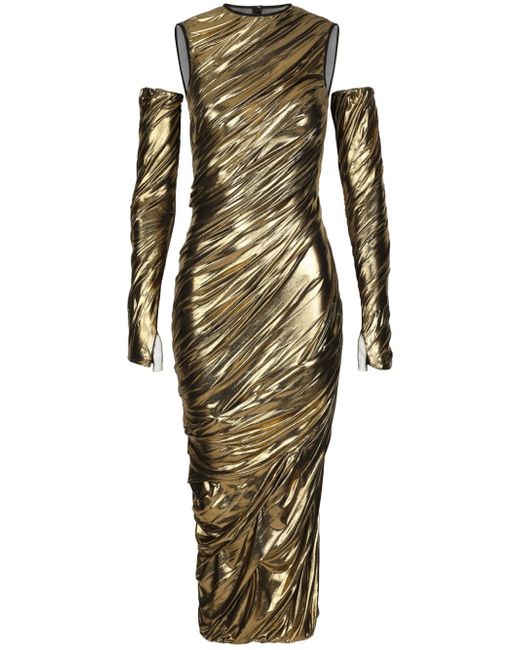 Dolce & Gabbana foiled-finish panelled dress
