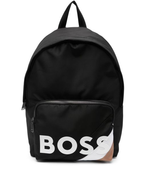 Boss logo-print zip-up backpack