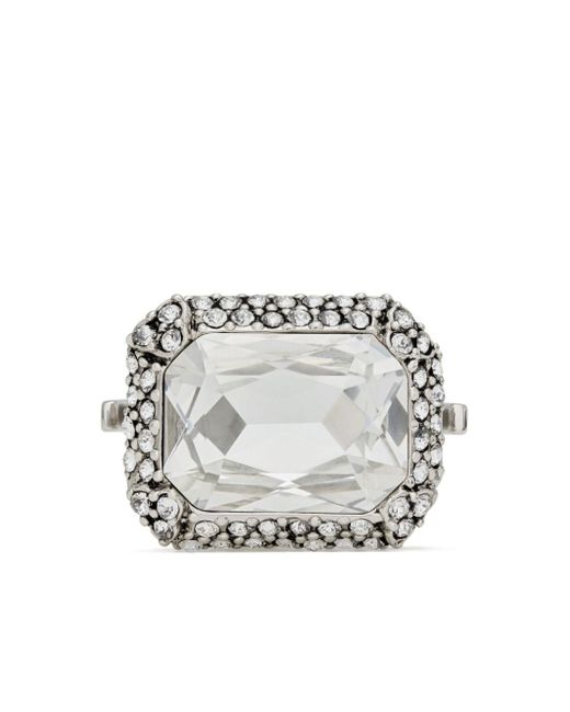 Saint Laurent crystal-embellished knuckleduster ring