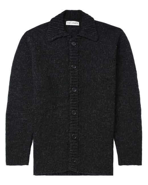 Our Legacy polo-collar ribbed cardigan