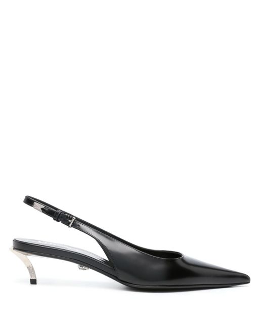 Versace pointed-toe leather pumps