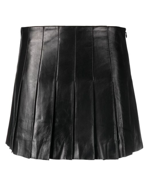 Stand Studio pleated leather miniskirt