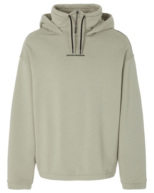 Emporio Armani logo-print half-zip hoodie