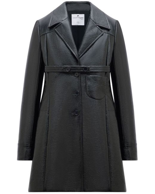 Courrèges Heritage belted vinyl tailored coat