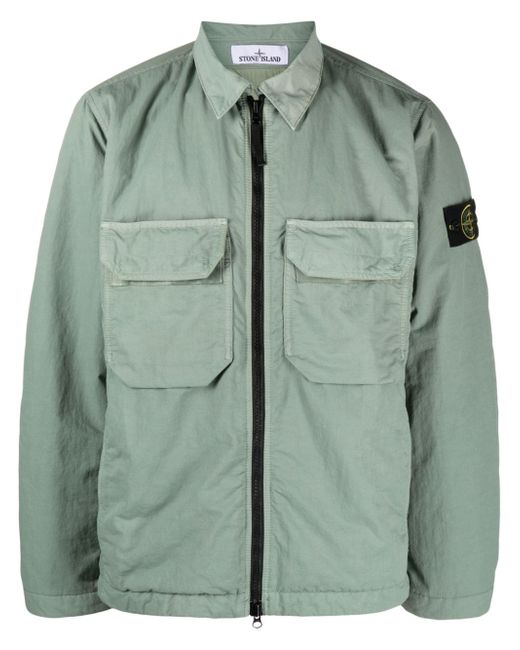 Stone Island Compass-patch shirt jacket