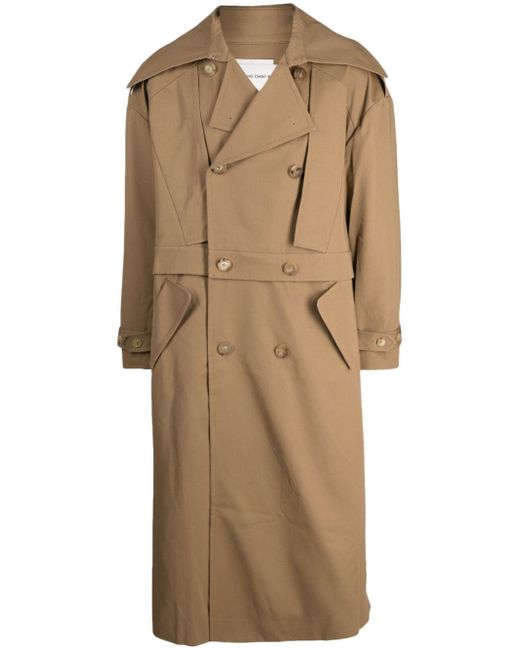 Feng Chen Wang double-breasted gabardine trench coat