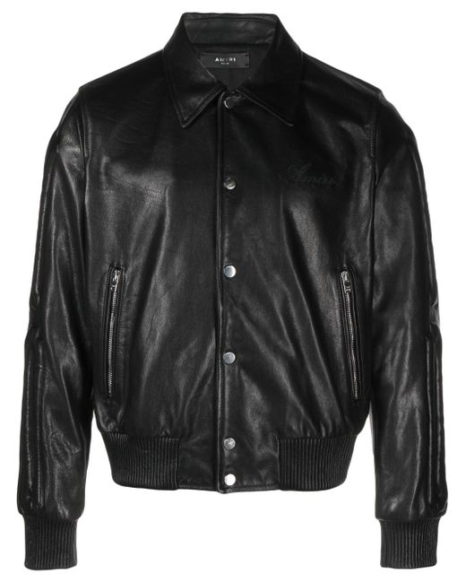 Amiri Bones embossed leather jacket