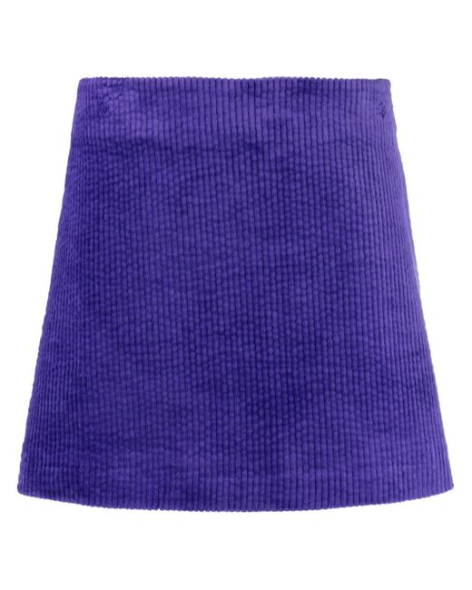 Ganni organic cotton-blend corduroy miniskirt